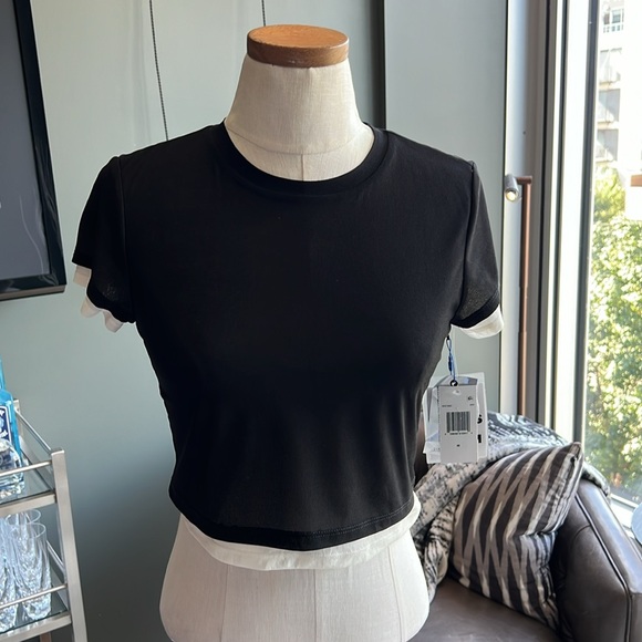 New SIMON MILLER Mesh Gamma Crop Tee Size Medium - Picture 2 of 6